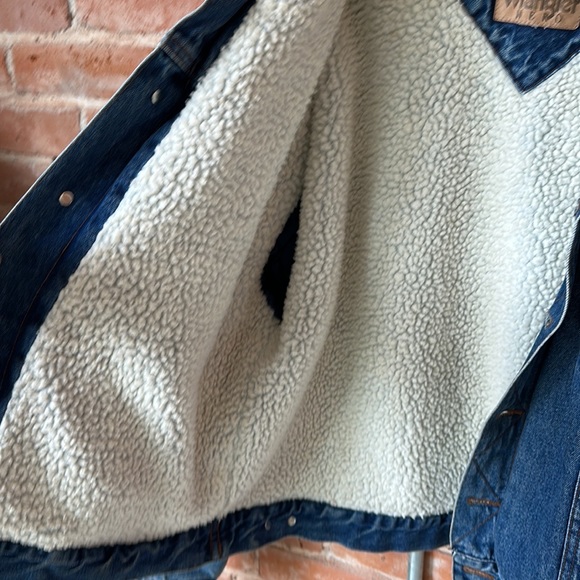 Wrangler Vintage men’s trucker Sherpa lined jacket with corduroy collar sz XXL - Picture 5 of 14